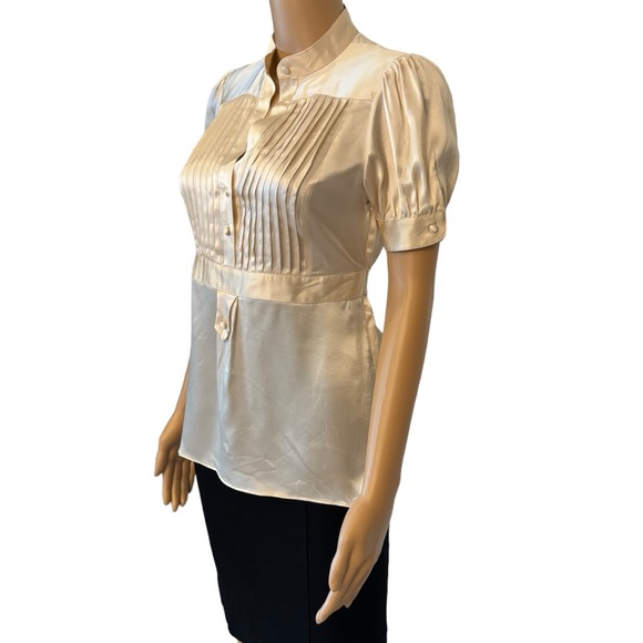 BCBGMAXAZRIA Ivory Cream Silk Top - Picture 6 of 9
